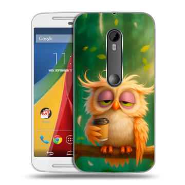 Силиконовый чехол на Motorola Moto G с принтом сова