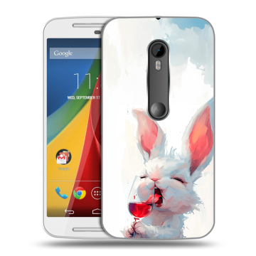 Силиконовый чехол на Motorola Moto G с принтом кролик зайчик