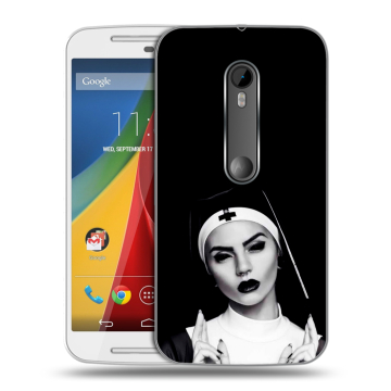 Силиконовый чехол на Motorola Moto G с принтом монашка
