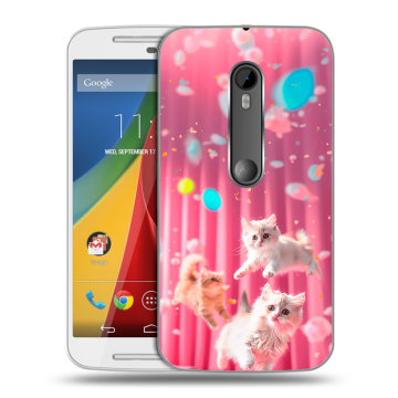 Силиконовый чехол на Motorola Moto G с принтом милые котики