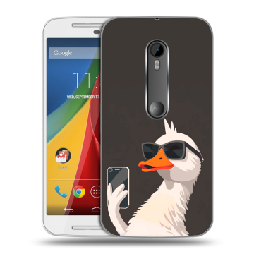 Силиконовый чехол на Motorola Moto G с принтом утка в очках