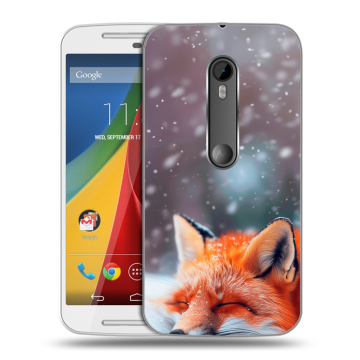 Силиконовый чехол на Motorola Moto G с принтом лиса