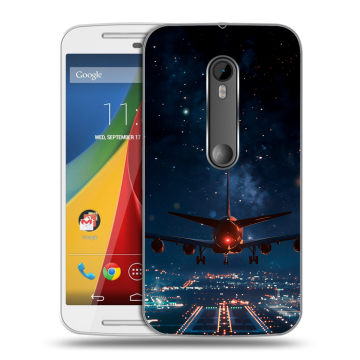Силиконовый чехол на Motorola Moto G с принтом самолет
