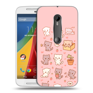 Силиконовый чехол на Motorola Moto G с принтом Hello Kitty Хелоу Кити