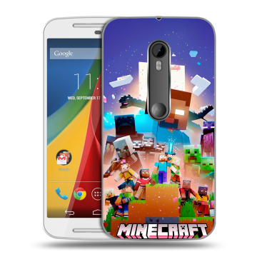 Силиконовый чехол на Motorola Moto G с принтом Майнкрафт Minecraft Силиконовый чехол на Motorola Moto G с принтом Майнкрафт Minecraft