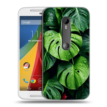 Силиконовый чехол на Motorola Moto G с принтом Листья