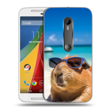 Силиконовый чехол на Motorola Moto G с принтом Капибара