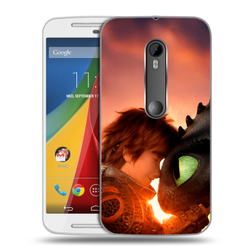 Силиконовый чехол на Motorola Moto G с принтом Как приручить дракона