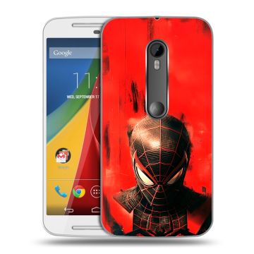 Силиконовый чехол на Motorola Moto G с принтом человек паук spiderman