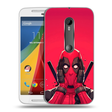 Силиконовый чехол на Motorola Moto G с принтом Дедпул Deadpool