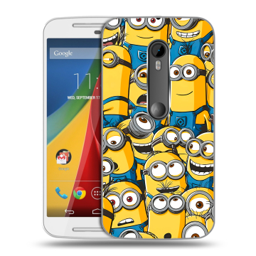Силиконовый чехол на Motorola Moto G с принтом Миньоны