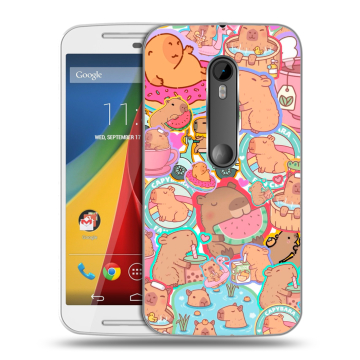 Силиконовый чехол на Motorola Moto G с принтом капибары