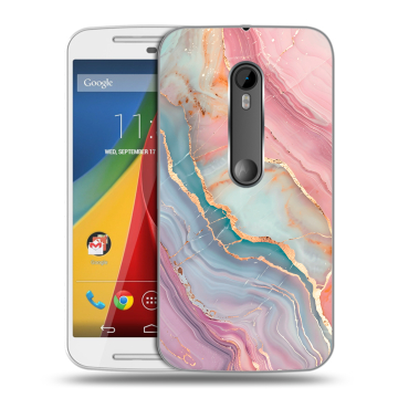 Силиконовый чехол на Motorola Moto G с принтом розовый мрамор