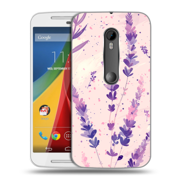 Силиконовый чехол на Motorola Moto G с принтом цветы лаванда