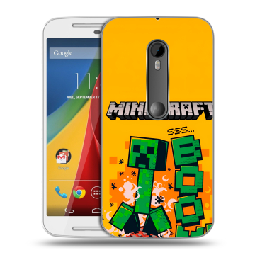 Силиконовый чехол на Motorola Moto G с принтом Майнкрафт Minecraft
