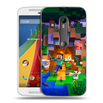 Силиконовый чехол на Motorola Moto G с принтом Майнкрафт Minecraft Силиконовый чехол на Motorola Moto G с принтом Майнкрафт Minecraft