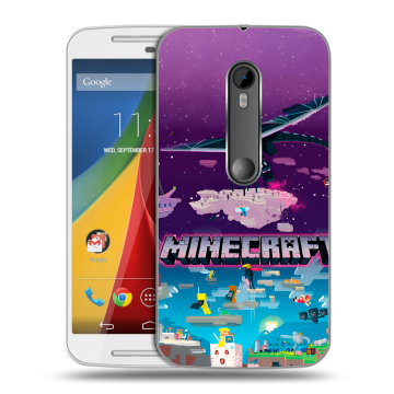 Силиконовый чехол на Motorola Moto G с принтом Майнкрафт Minecraft