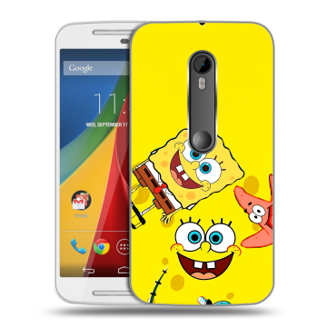 Силиконовый чехол на Motorola Moto G с принтом Спанч боб Спанчбоб