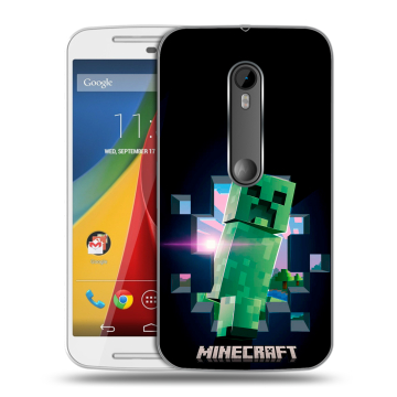 Силиконовый чехол на Motorola Moto G с принтом Майнкрафт Minecraft