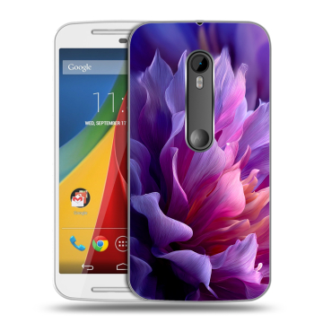 Силиконовый чехол на Motorola Moto G с принтом женский цветы