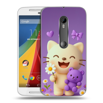 Силиконовый чехол на Motorola Moto G с принтом для девочек