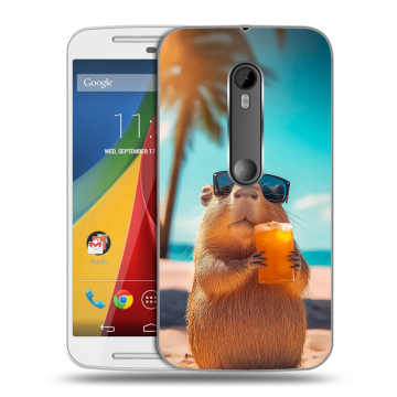 Силиконовый чехол на Motorola Moto G с принтом Капибара