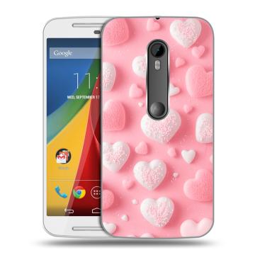 Силиконовый чехол на Motorola Moto G с принтом Сердечки