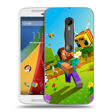 Силиконовый чехол на Motorola Moto G с принтом Майнкрафт Minecraft