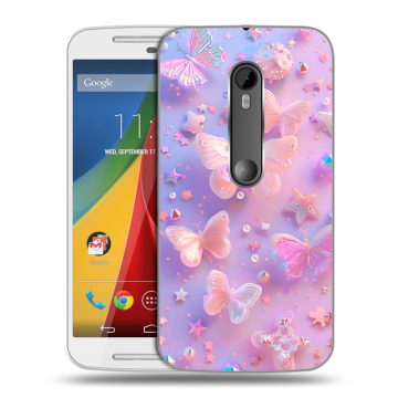 Силиконовый чехол на Motorola Moto G с принтом Бабочки