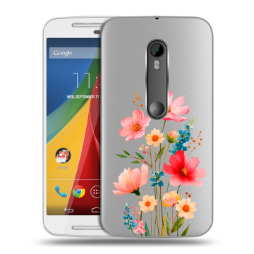 Силиконовый чехол на Motorola Moto G с принтом Цветы