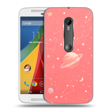 Силиконовый чехол на Motorola Moto G с принтом Розовый космос