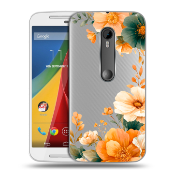 Силиконовый чехол на Motorola Moto G с принтом Цветы принт