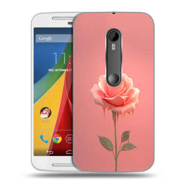 Силиконовый чехол на Motorola Moto G с принтом Розовая роза