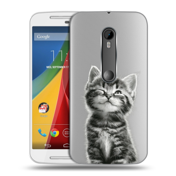 Силиконовый чехол на Motorola Moto G с принтом Котенок
