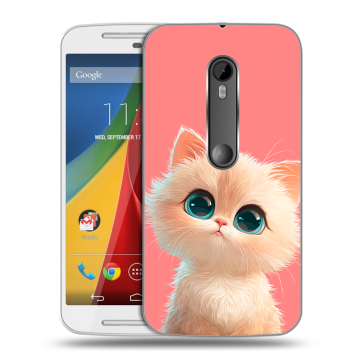 Силиконовый чехол на Motorola Moto G с принтом Розовый котенок