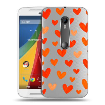 Силиконовый чехол на Motorola Moto G с принтом Сердечки