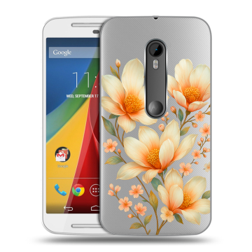 Силиконовый чехол на Motorola Moto G с принтом Цветы