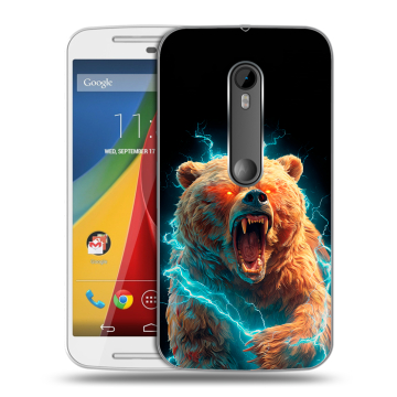Силиконовый чехол на Motorola Moto G с принтом Медведь