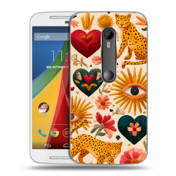 Силиконовый чехол на Motorola Moto G с принтом Модный принт