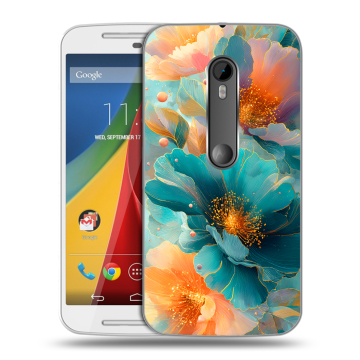 Силиконовый чехол на Motorola Moto G с принтом Цветы