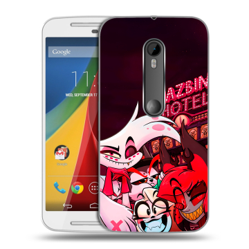 Силиконовый чехол на Motorola Moto G с принтом Hazbin Hotel Отель Хазбин