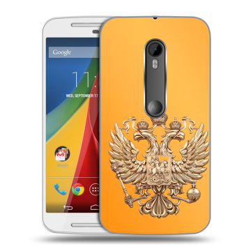 Силиконовый чехол на Motorola Moto G с принтом Герб Флаг России
