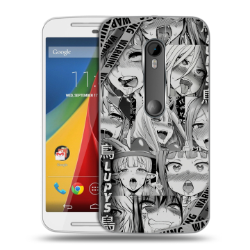 Силиконовый чехол на Motorola Moto G с принтом Ahegao Ахегао Аниме