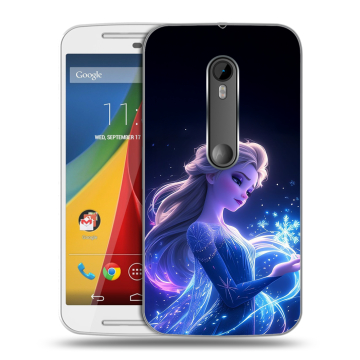 Силиконовый чехол на Motorola Moto G с принтом Холодное сердце Frozen