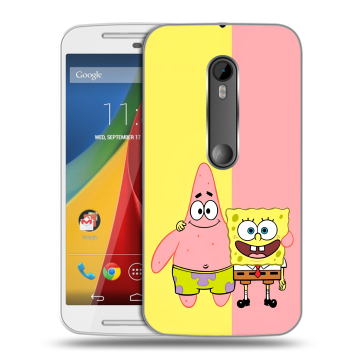 Силиконовый чехол на Motorola Moto G с принтом Спанч боб Спанчбоб