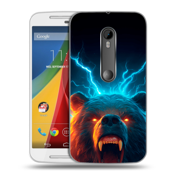 Силиконовый чехол на Motorola Moto G с принтом Медведь