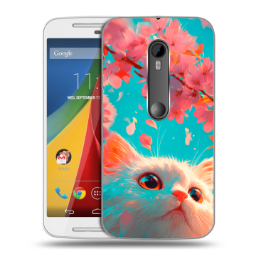 Силиконовый чехол на Motorola Moto G с принтом Красивый кот