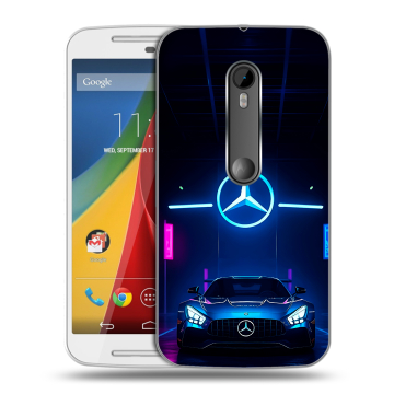 Силиконовый чехол на Motorola Moto G с принтом Mercedes Мерседес
