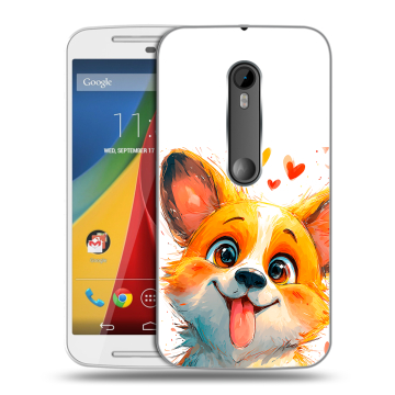 Силиконовый чехол на Motorola Moto G с принтом корги