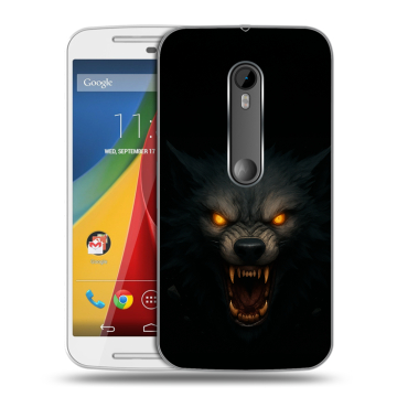 Силиконовый чехол на Motorola Moto G с принтом Волк